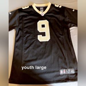 Nike NFL Drew Brees New Orleans Saints #9 Jersey youth large On Field Black